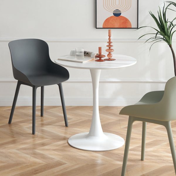 Contemporary Scandinavian Round PP Iron Coffee Table 1-Tier For Living Room - Image 11
