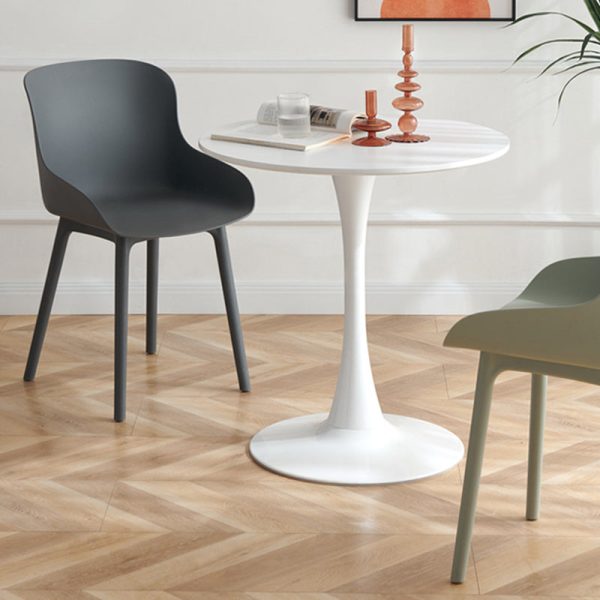 Contemporary Scandinavian Round PP Iron Coffee Table 1-Tier For Living Room - Image 3