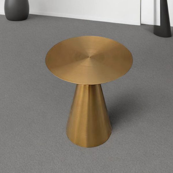 Modern Minimalist Round Stainless Steel End Table 1-Tier For Living Room - Image 8