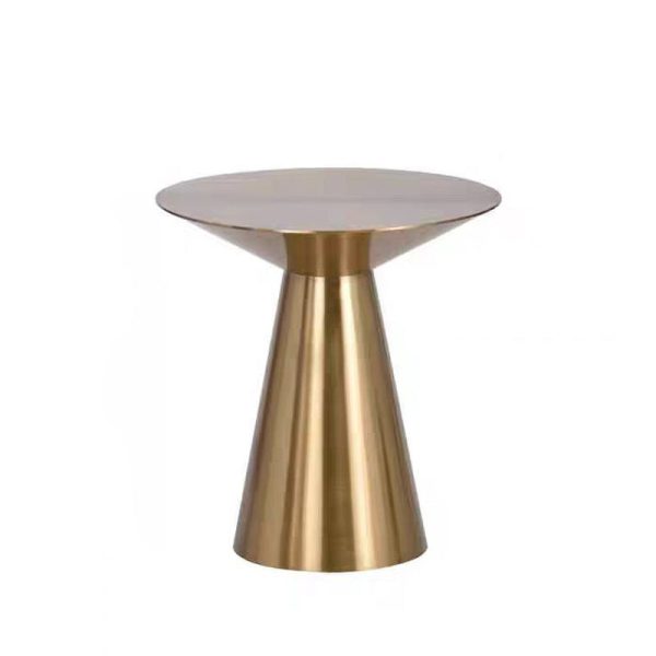 Modern Minimalist Round Stainless Steel End Table 1-Tier For Living Room - Image 9