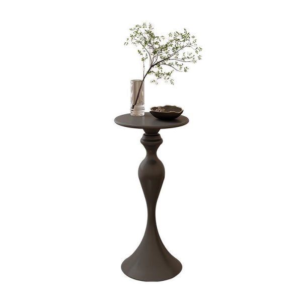 Contemporary Scandinavian Round Iron End Table 1-Tier For Living Room - Image 6
