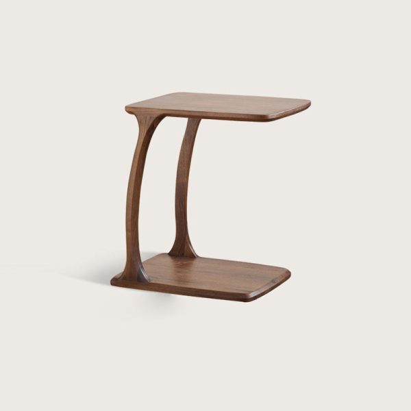 Traditional Japanese Rectangular Wood Coffee Table 1-Tier For Living Room - Image 17