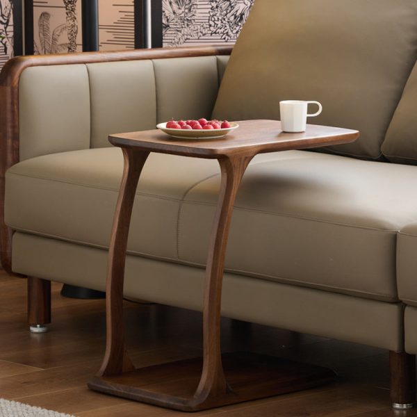 Traditional Japanese Rectangular Wood Coffee Table 1-Tier For Living Room - Image 3