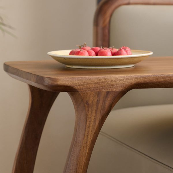 Traditional Japanese Rectangular Wood Coffee Table 1-Tier For Living Room - Image 6