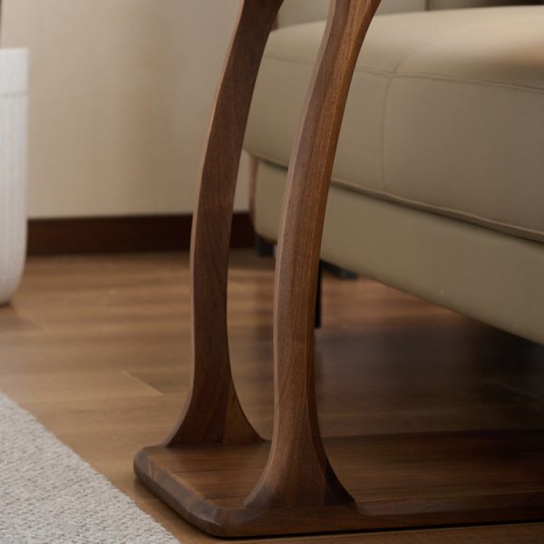 Traditional Japanese Rectangular Wood Coffee Table 1-Tier For Living Room - Image 9