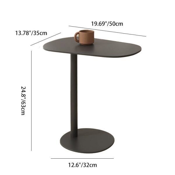 Modern Minimalist Oval Iron End Table 1-Tier For Living Room - Image 4