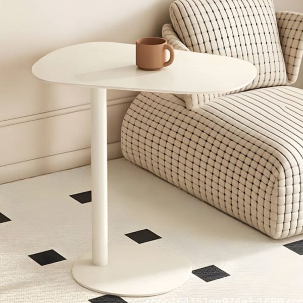 Modern Minimalist Oval Iron End Table 1-Tier For Living Room