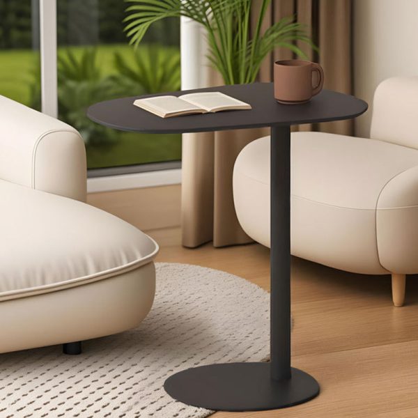 Modern Minimalist Oval Iron End Table 1-Tier For Living Room - Image 8