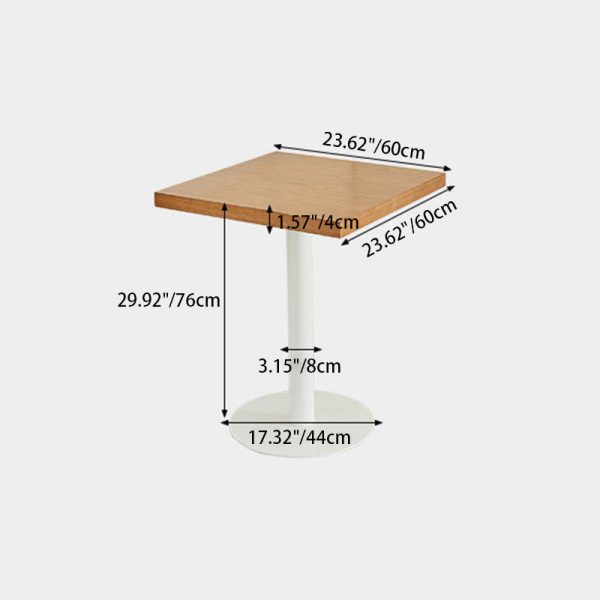 Contemporary Nordic Square Iron Wood End Table 1-Tier For Living Room - Image 4