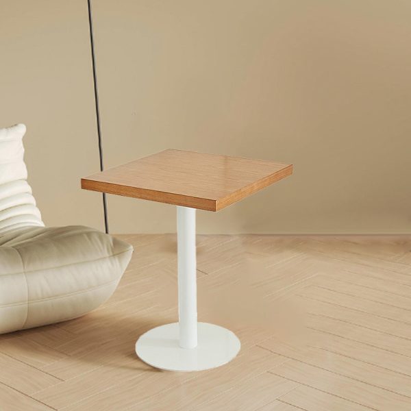Contemporary Nordic Square Iron Wood End Table 1-Tier For Living Room - Image 2