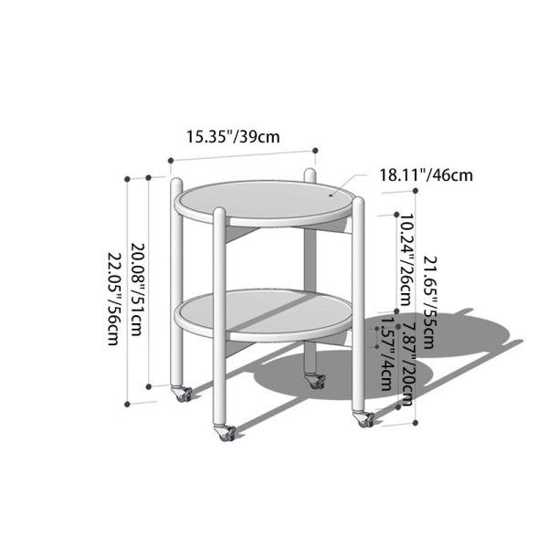 Contemporary Nordic Round Wood End Table 2-Tier For Living Room - Image 4