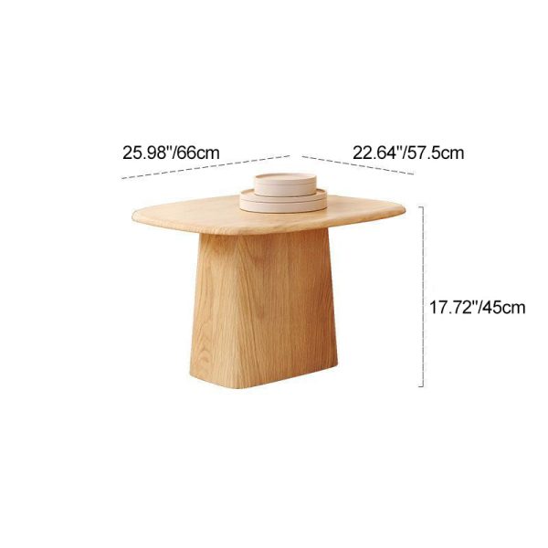 Traditional Japanese Rectangular Wood Coffee Table 1-Tier For Living Room - Image 4