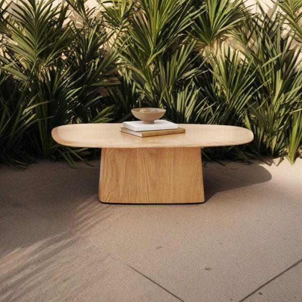 Traditional Japanese Rectangular Wood Coffee Table 1-Tier For Living Room - Image 11