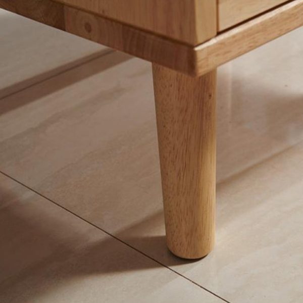 Contemporary Nordic Rectangular Wood Nightstand 1/2-Drawer For Bedroom - Image 16