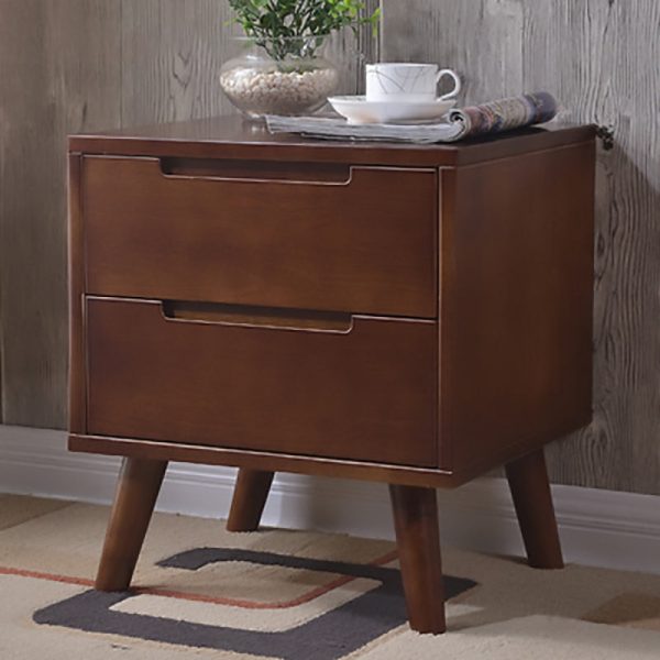 Contemporary Nordic Rectangular Wood Nightstand 1/2-Drawer For Bedroom - Image 9