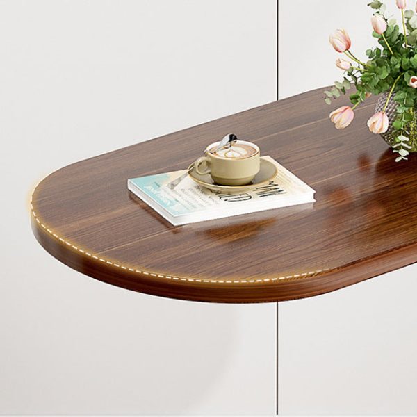 Modern Minimalist Oval Iron Wood End Table 1-Tier For Living Room - Image 5
