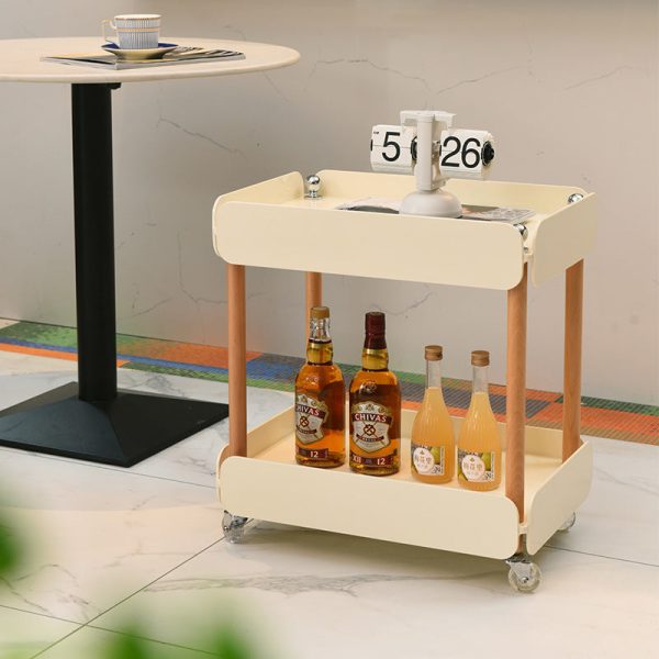 Contemporary Nordic Rectangular Plastic Acrylic End Table 2-Tier For Living Room