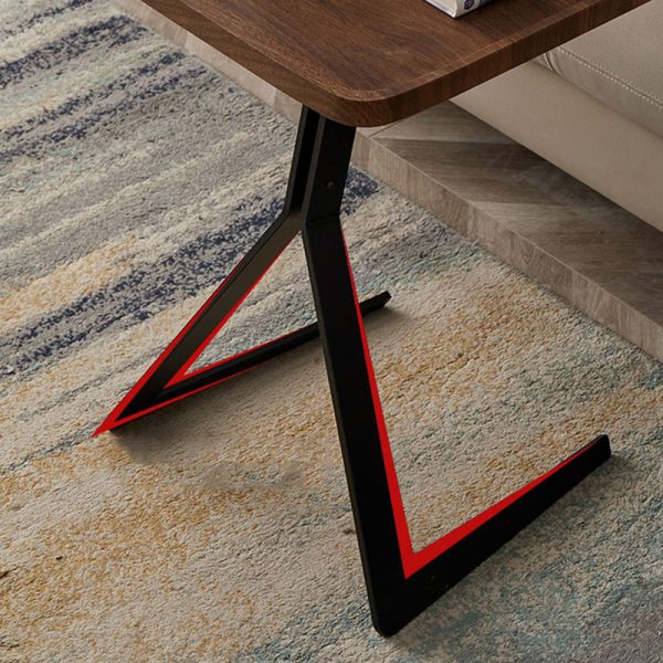 Contemporary Nordic Square Round Wood Iron End Table 1-Tier For Living Room - Image 6