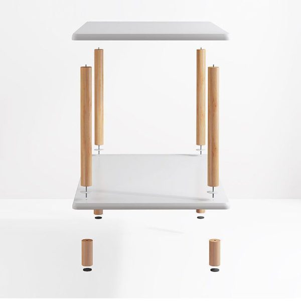 Modern Minimalist Square Particle Board Tabletop Wood End Table 1/2-Tier For Living Room - Image 10