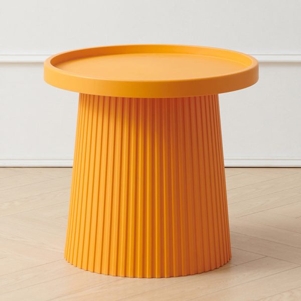 Contemporary Creative Round Cylinder Plastic Acrylic Coffee Table 1-Tier For Living Room - Image 15