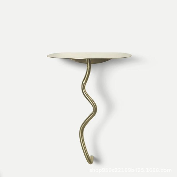 Contemporary Creative Iron Curve Suspended End Table 1-Tier For Bedroom - Image 10