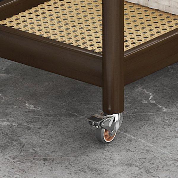 Modern Minimalist Rectangular Tabletop Acrylic Bamboo End Table 2-Tier For Living Room - Image 7