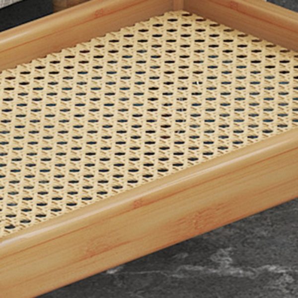 Modern Minimalist Rectangular Tabletop Acrylic Bamboo End Table 2-Tier For Living Room - Image 11