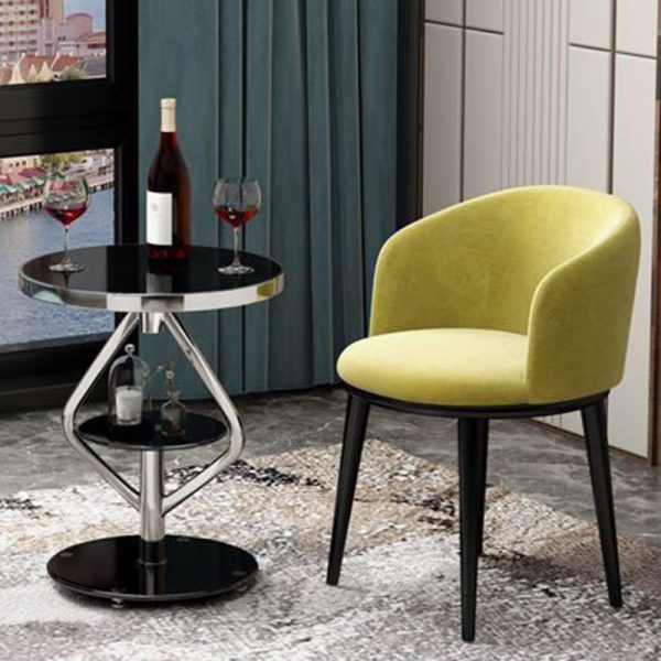 Contemporary Luxury Round Tempered Glass Stainless Steel Coffee Table 1-Tier For Living Room - Image 15