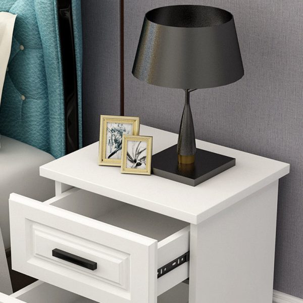 Modern Simplicity Rectangular Board Nightstand 2-Drawer For Bedroom - Image 5
