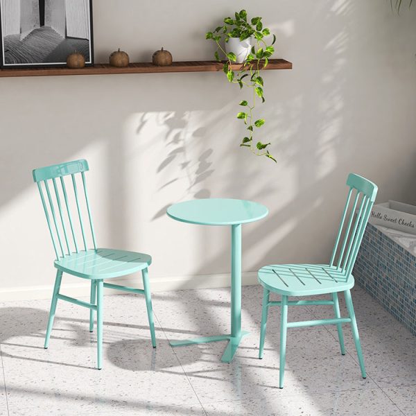 Modern Minimalist V-Shaped Top Round Iron End Table For Living Room - Image 9