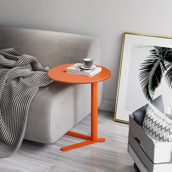 Modern Minimalist V-Shaped Top Round Iron End Table For Living Room - Image 12