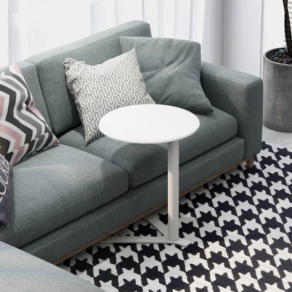Modern Minimalist V-Shaped Top Round Iron End Table For Living Room - Image 10