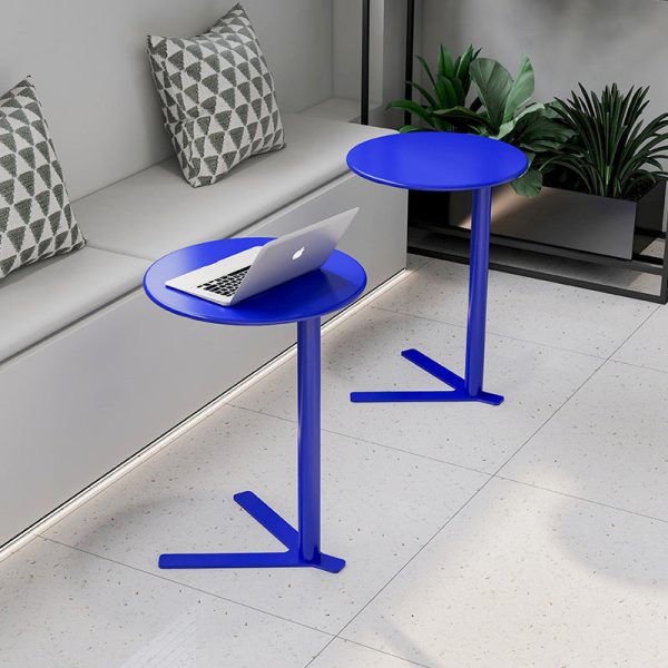 Modern Minimalist V-Shaped Top Round Iron End Table For Living Room - Image 14