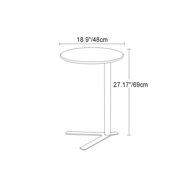 Modern Minimalist V-Shaped Top Round Iron End Table For Living Room - Image 5