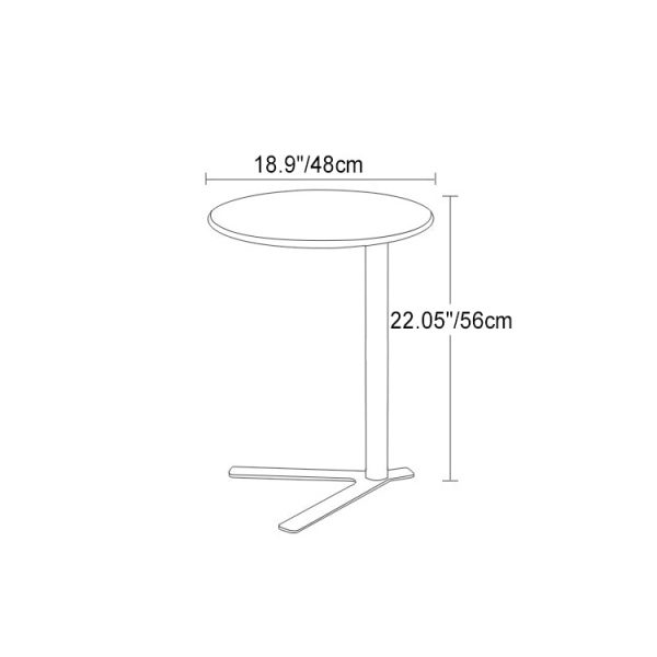 Modern Minimalist V-Shaped Top Round Iron End Table For Living Room - Image 4