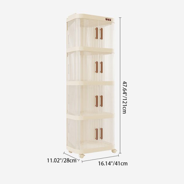 Contemporary Nordic Square PP Stainless Steel End Table 1/2/3/4 Storage For Living Room - Image 7