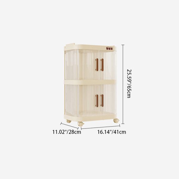 Contemporary Nordic Square PP Stainless Steel End Table 1/2/3/4 Storage For Living Room - Image 5