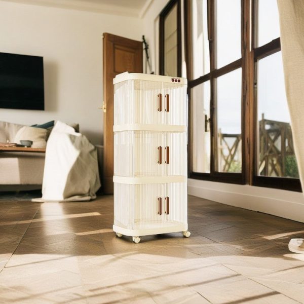Contemporary Nordic Square PP Stainless Steel End Table 1/2/3/4 Storage For Living Room - Image 23