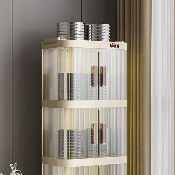Contemporary Nordic Square PP Stainless Steel End Table 1/2/3/4 Storage For Living Room - Image 12