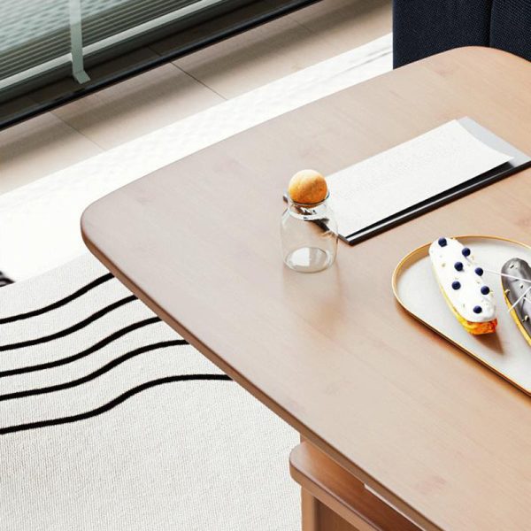 Modern Minimalist Rectangular Bamboo Coffee Table For Living Room - Image 7