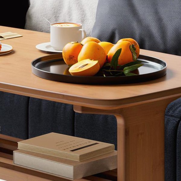 Modern Minimalist Rectangular Bamboo Coffee Table For Living Room - Image 8