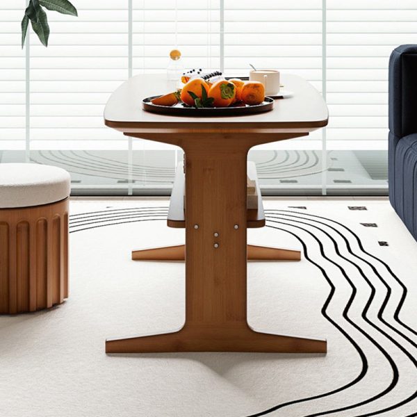 Modern Minimalist Rectangular Bamboo Coffee Table For Living Room - Image 10