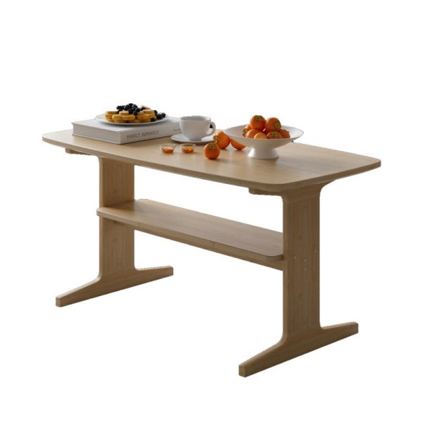 Modern Minimalist Rectangular Bamboo Coffee Table For Living Room - Image 14