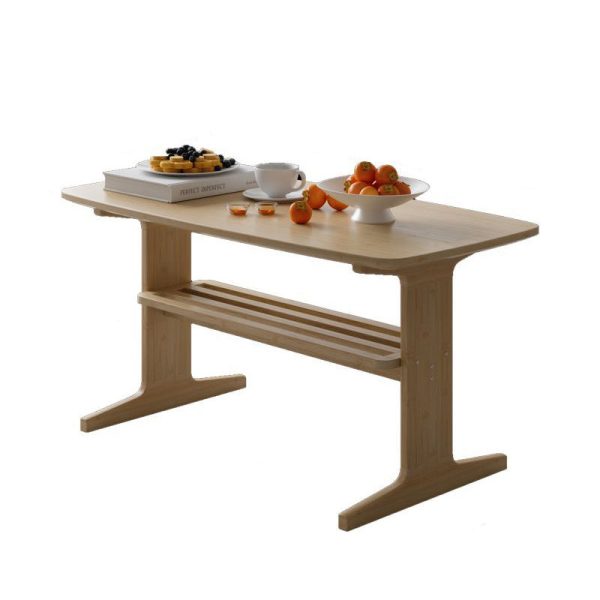 Modern Minimalist Rectangular Bamboo Coffee Table For Living Room - Image 15