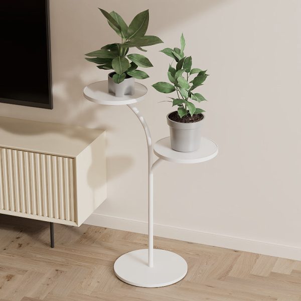 Contemporary Creative Round PP Top Rock Slab Iron End Table 2-Tier For Living Room - Image 13