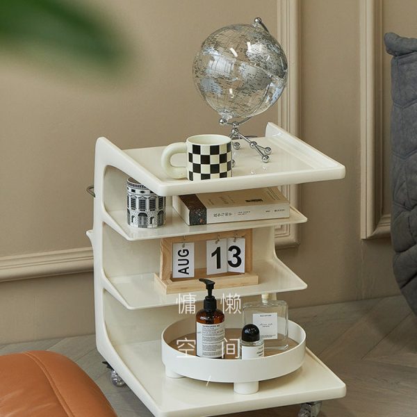 Contemporary Nordic Rectangular PC Plastic End Table 4-Tier Movable For Living Room - Image 10