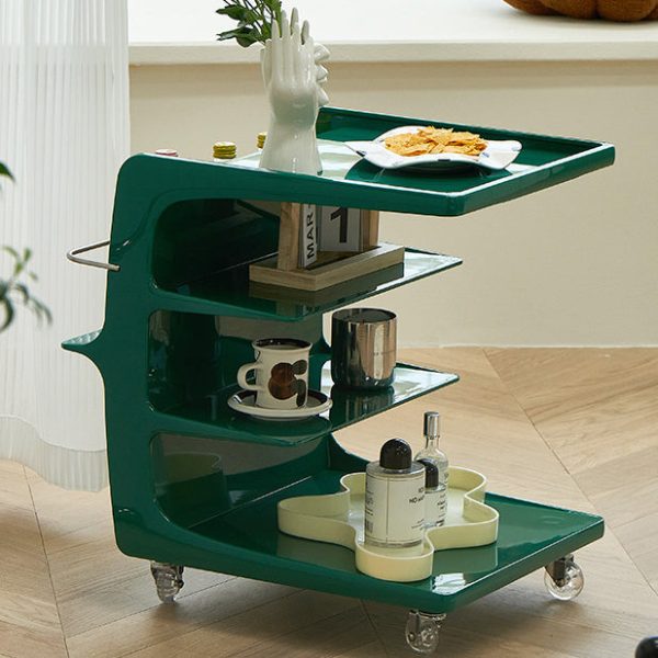 Contemporary Nordic Rectangular PC Plastic End Table 4-Tier Movable For Living Room - Image 12