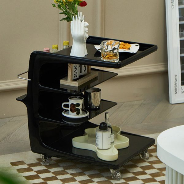 Contemporary Nordic Rectangular PC Plastic End Table 4-Tier Movable For Living Room - Image 2