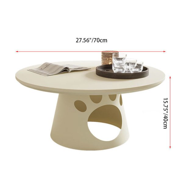 Contemporary Creative Round Board Iron Cat Nest Coffee Table 1-Tier For Living Room - Image 5