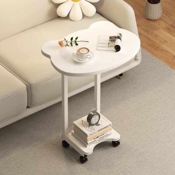 Modern Minimalist Removable Bear Shape Density Board Carbon Steel End Table 2-Tier For Living Room - Image 11